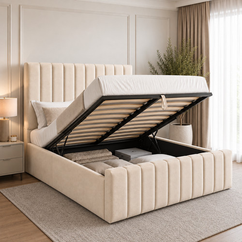 Luxury line panel ottoman - line,