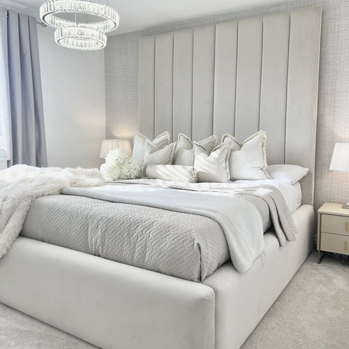 High headboard bed - ottoman, gas