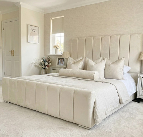 Double lined panel bed frame - double,