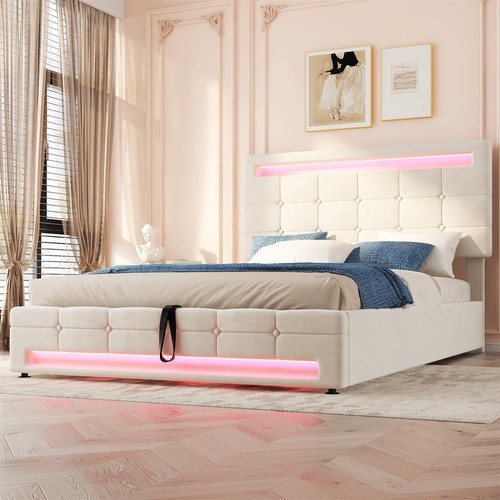 Double bed upholstered - bed,