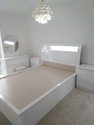 White high gloss ottoman - high,