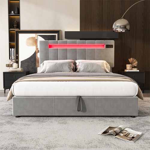 Upholstered double bed - upholstered, frame