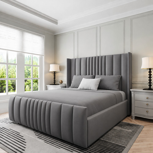Ottoman bed plush velvet - ottoman,