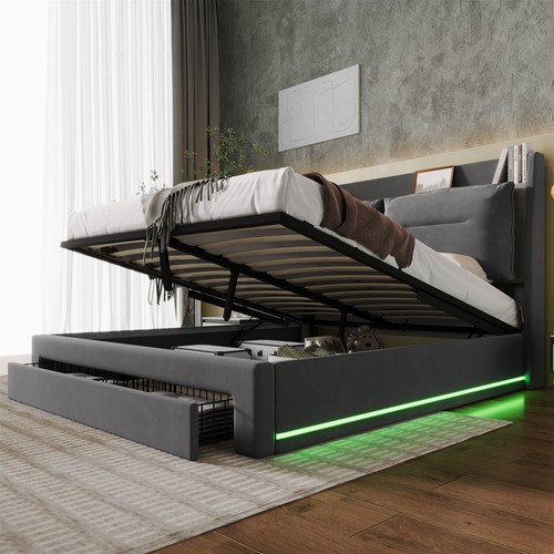 Ottoman storage gas lift bed - ottoman,
