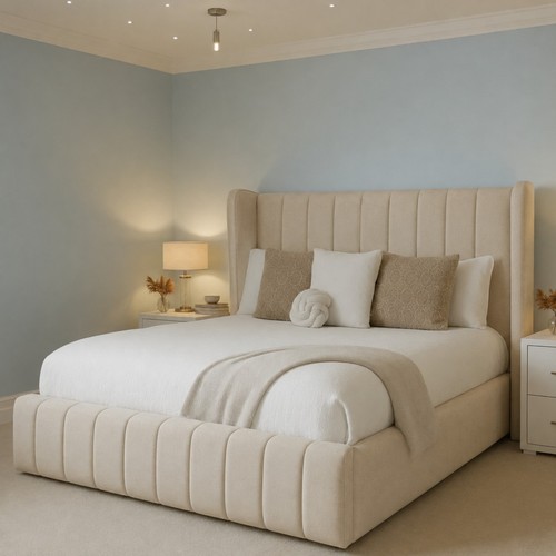 Ottoman winged panel bed frame - ottoman,