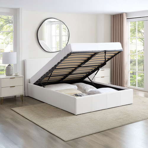 Bed small double - double, ottoman