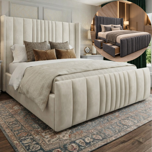 Winged ottoman storage divan - winged,