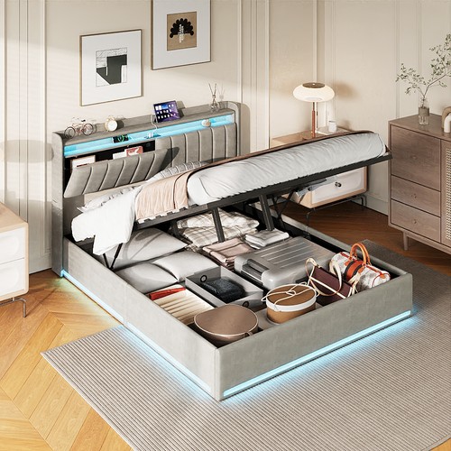 4ft6 ottoman double bed - 4ft6, frame