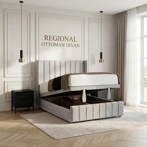 New panel ottoman bed set - new,