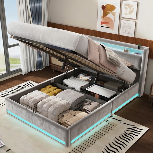 New led ottoman - storage, panel