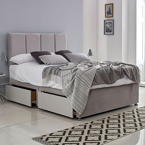 Luxury divan plush velvet bed - divan,